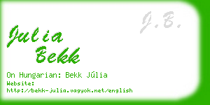julia bekk business card