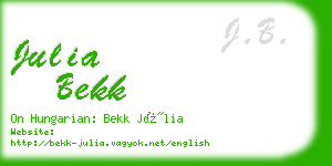 julia bekk business card